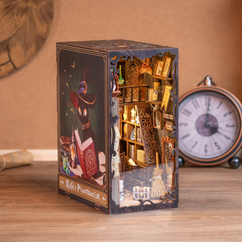 BOOK NOOK KIT - DIY - Pharmacien Magique - 282pc + Eclairage LED 