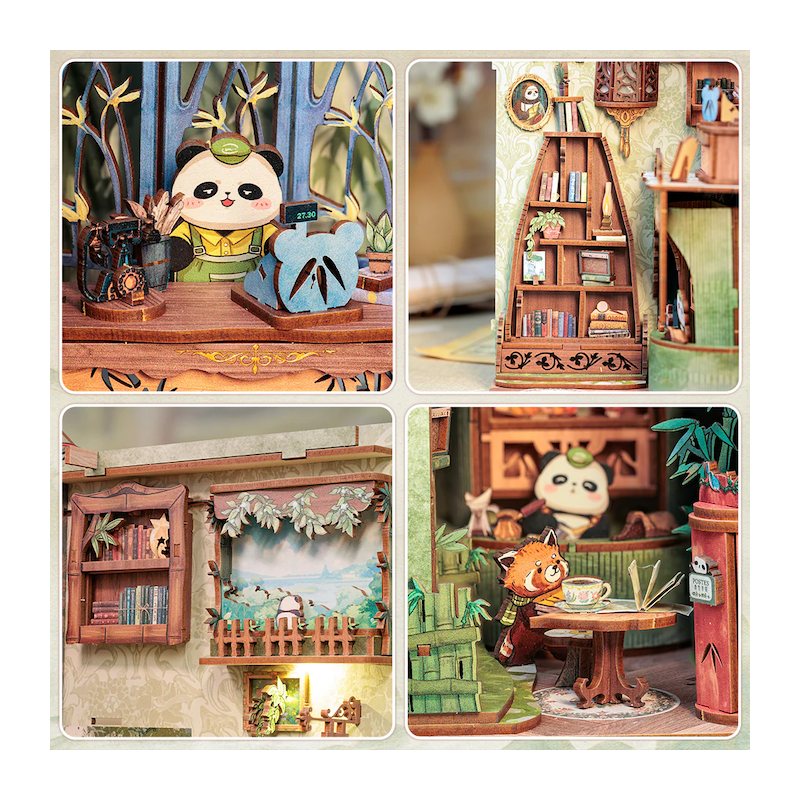 BOOK NOOK KIT - DIY - La Librairie Panda - 244pc + Eclairage LED 