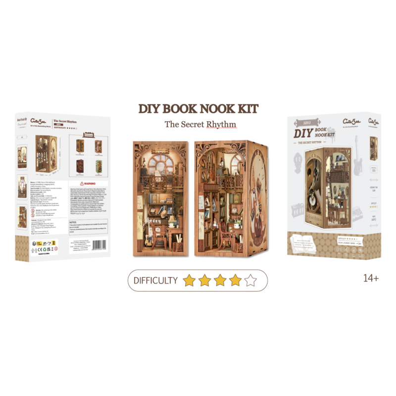 BOOK NOOK KIT - DIY - Le Rythme Secret - 355pc + Eclairage LED 