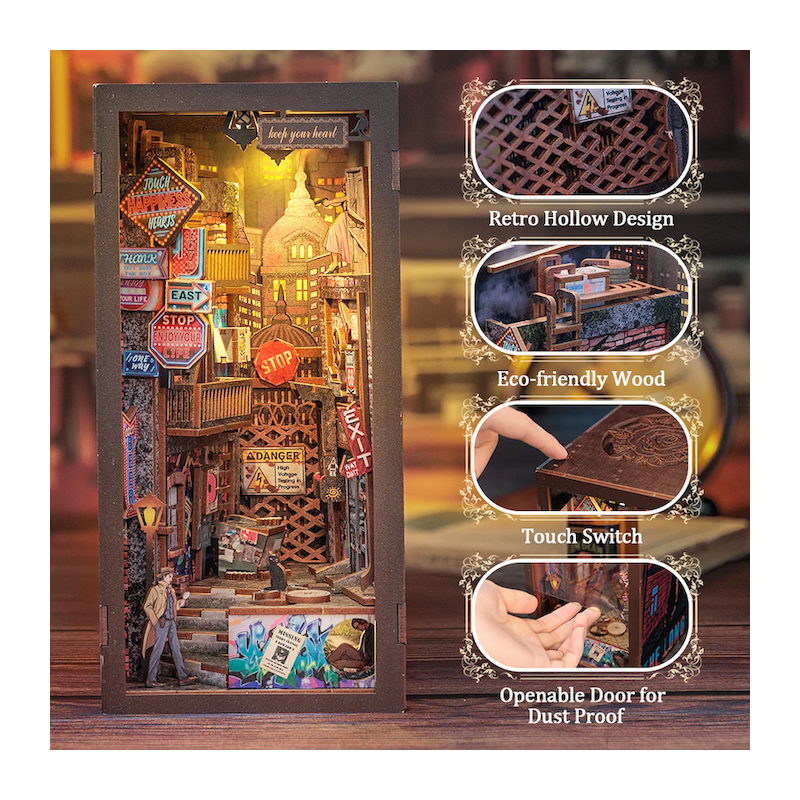 BOOK NOOK KIT - DIY - Le Long Adieu - 238pc + Eclairage LED 