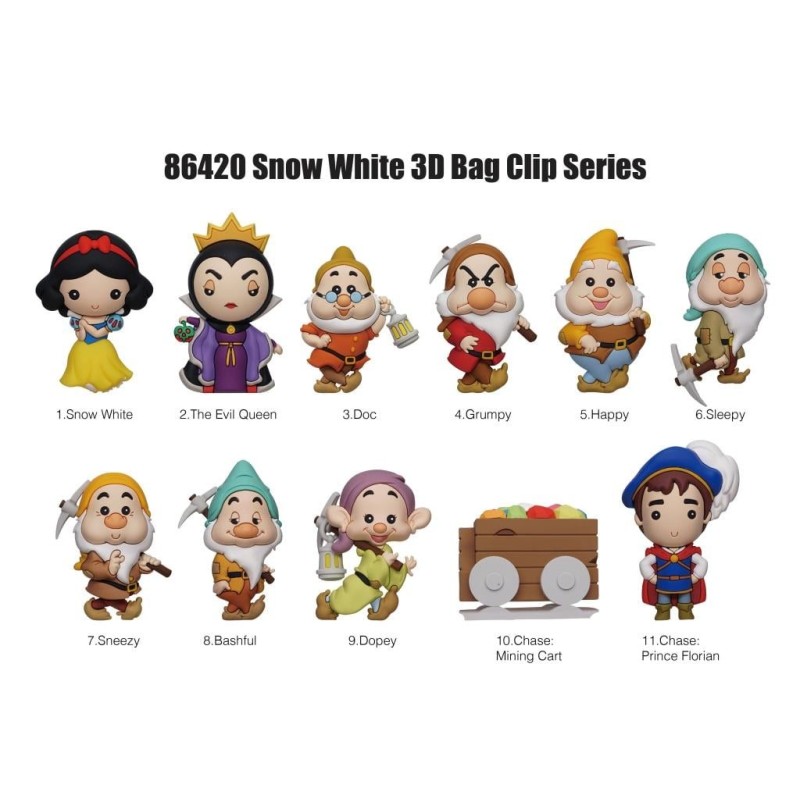 BLANCHE NEIGE - Series 66 - 3D Foam Bag Clip (Display 24 Pcs) 