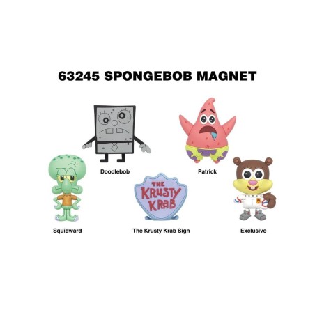 BOB L'EPONGE -Series 1 -3D Foam Magnets in blind bags (Display 12 Pcs) 