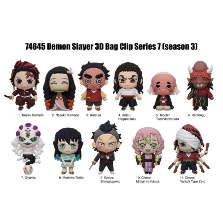 DEMON SLAYER - Series 7 - 3D Foam Bag Clip (Display 24 Pcs) 
