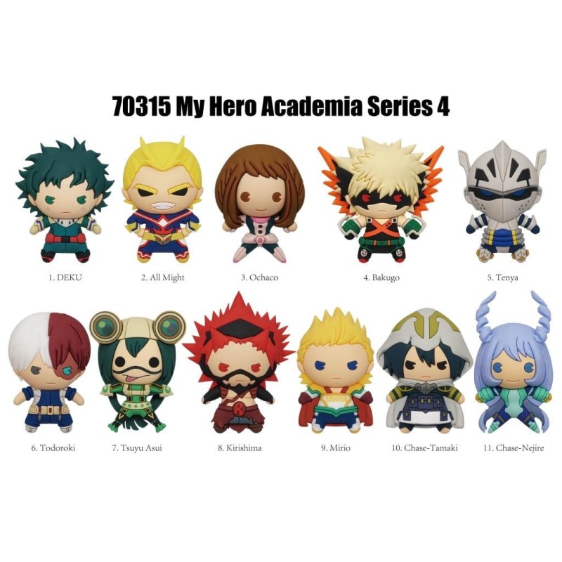 MY HERO ACADEMIA - Series 4 - 3D Foam Bag Clip (Display 24 Pcs) 