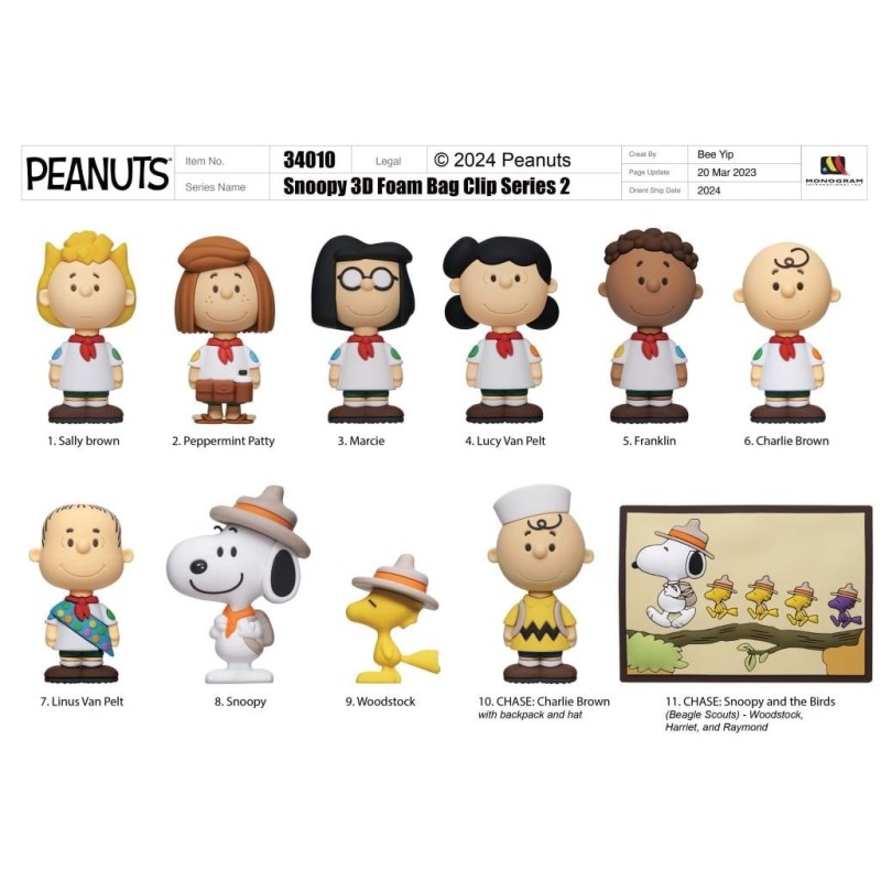 SNOOPY - Series 2 - 3D Foam Bag Clip (Display 24 Pcs) 