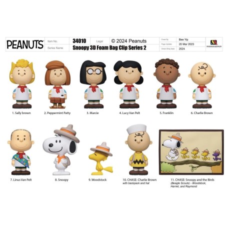 SNOOPY - Series 2 - 3D Foam Bag Clip (Display 24 Pcs) 