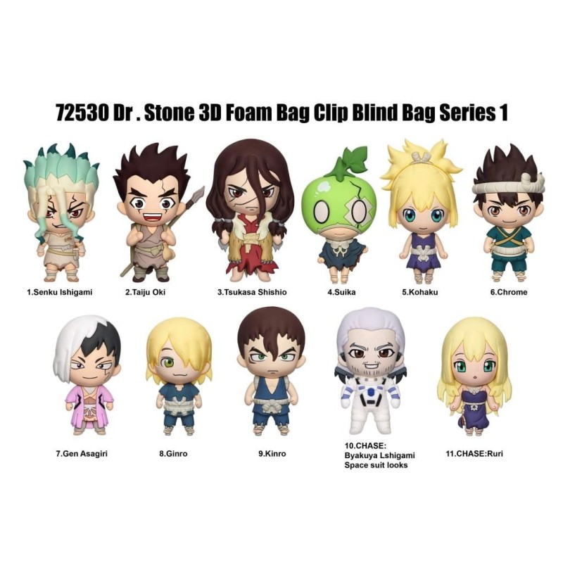 DR STONE - Series 1 - 3D Foam Bag Clip (Display 24 Pcs) 
