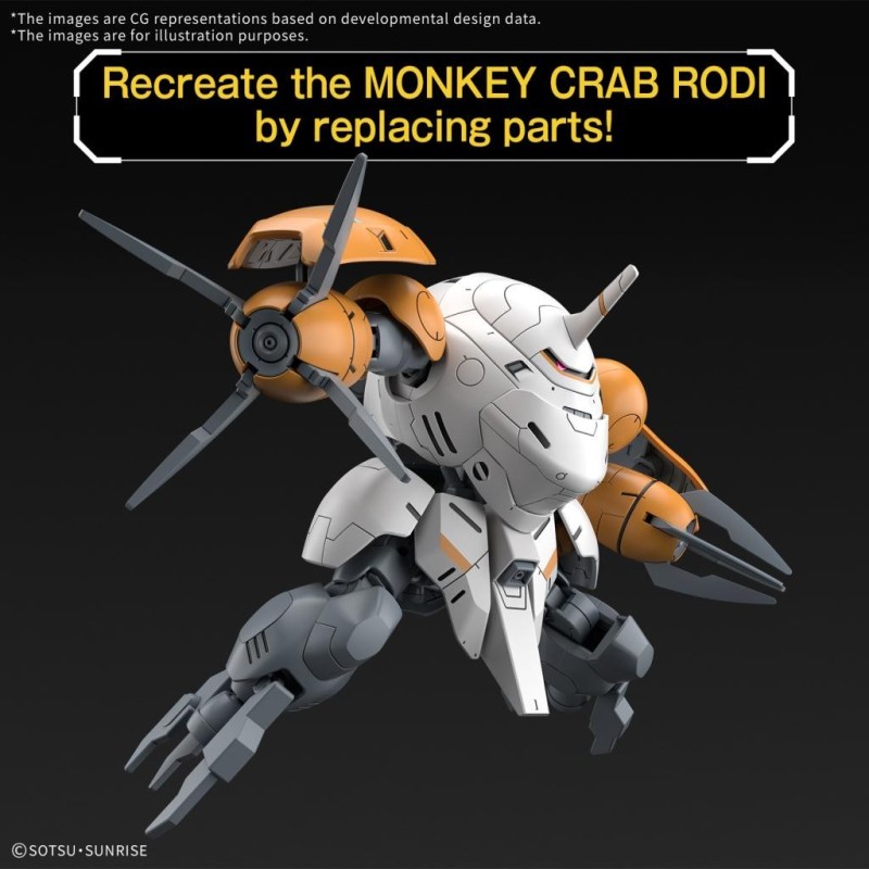 GUNDAM - HG 1/144 598's Monkey Rodi / Monkey Crab Rodi - Model Kit 