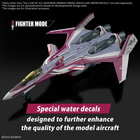 MACROSS - HG 1/100 VF-31C Siegfried (Farina Jenius) Decals - Model Kit 