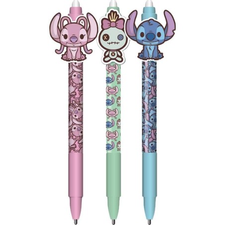 STITCH & ANGEL - Stylo à Gel Effaçable +Head Topper (Display de 36pcs) 