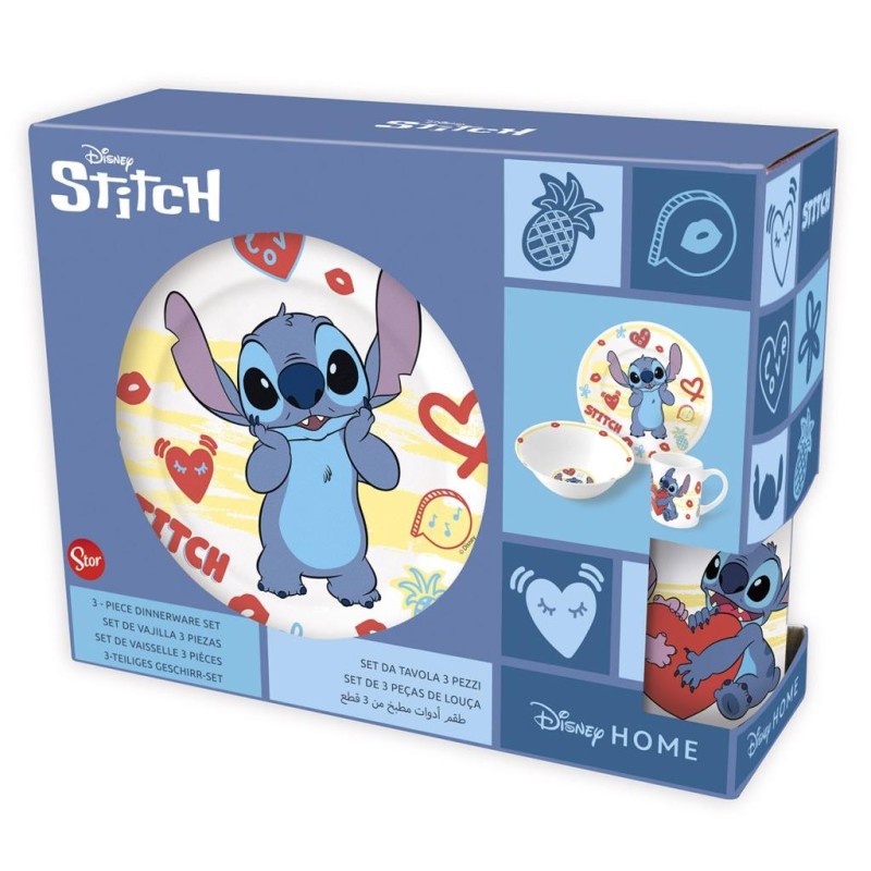 STITCH - Dinner Set - Mug 325ml + Bowl + Plate 3pc 
