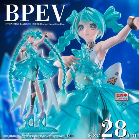 HATSUNE MIKU - Emerald Gem - Figurine Clearluxe 28cm 