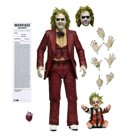 BEETLEJUICE 2 - Beetlejuice "Tuxedo rouge" - Ultimate Figurine 18cm 