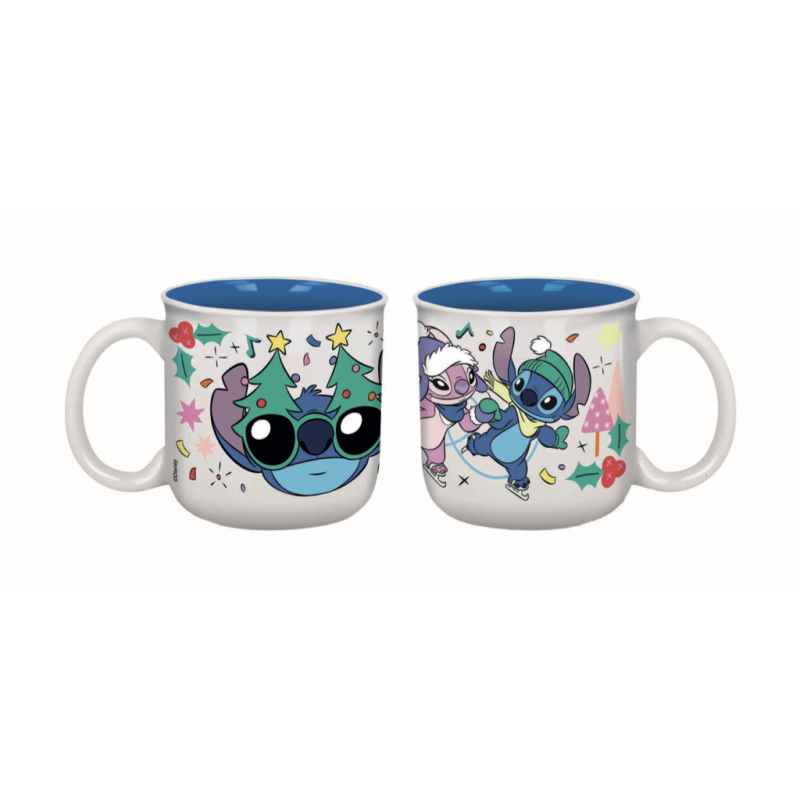STITCH-MAS - Ice Skating - Breakfast Mug - 14oz 