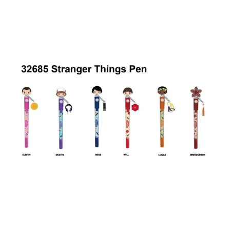 STRANGER THINGS - Stylo rotatif 3D Head Topper (Display de 12 pieces) 