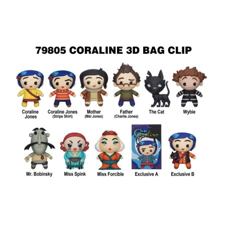 CORALINE - Series 1 - 3D Foam Bag Clip (Display 24 Pcs) 