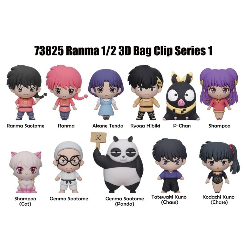 RANMA 1/2 - Series 1 - 3D Foam Bag Clip (Display 24 Pcs) 