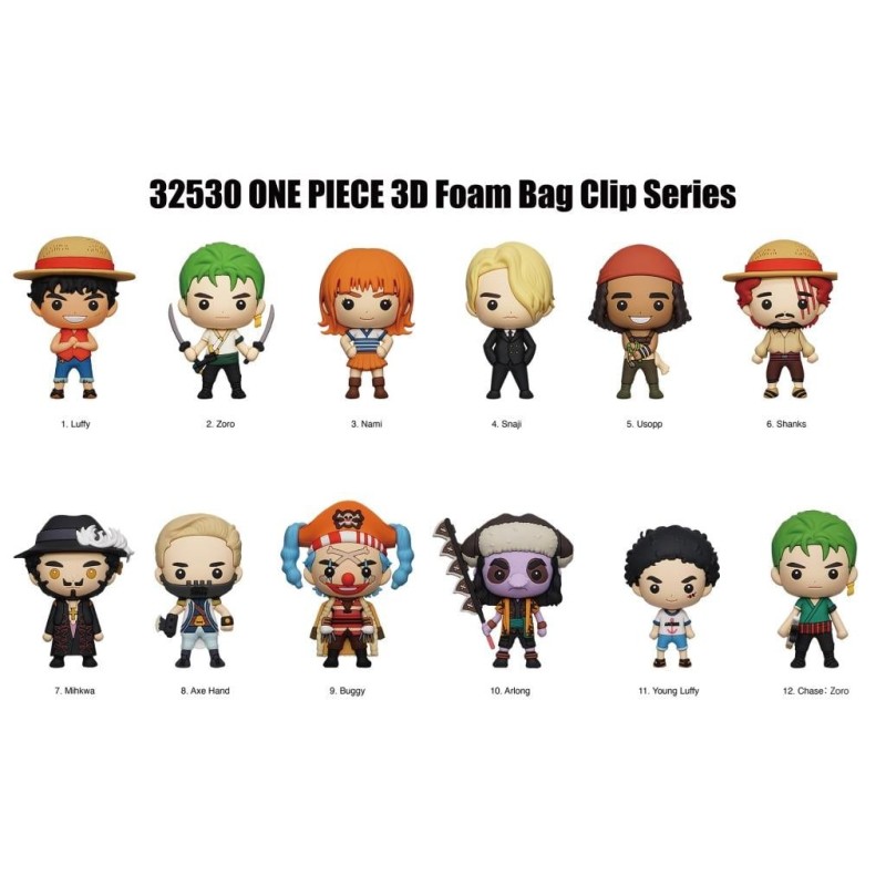 ONE PIECE - Series 1 - 3D Foam Bag Clip (Display 24 Pcs) 