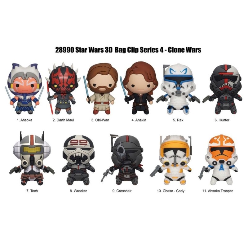 STAR WARS THE CLONE WARS -Series 4 - 3D Foam Bag Clip (Display 24 Pcs) 