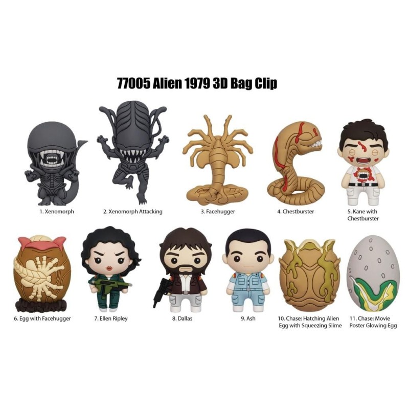 ALIENS (1979) - Series 1 - 3D Foam Bag Clip (Display 24 Pcs) 