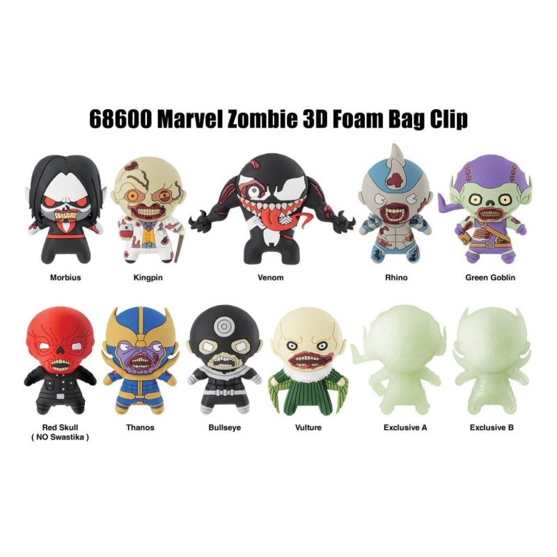 MARVEL ZOMBIES - Series 1 - 3D Foam Bag Clip (Display 24 Pcs) 