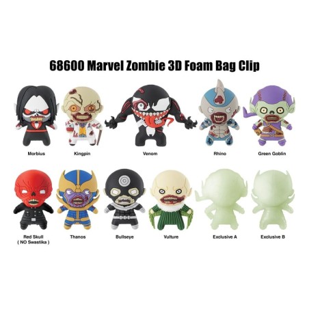 MARVEL ZOMBIES - Series 1 - 3D Foam Bag Clip (Display 24 Pcs) 