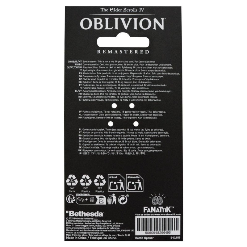 THE ELDER SCROLLS OBLIVION - Rasoir de Mehrunès - Décapsuleur 