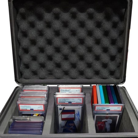 EVORETRO -  Graded Card Storage Box Red and Silver for 90 Cards 