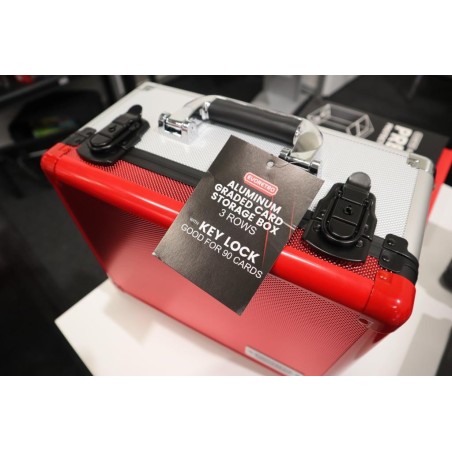 EVORETRO -  Graded Card Storage Box Red and Silver for 90 Cards 
