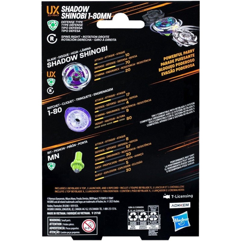 BEYBLADE X - Shadow Shinobi 1-80MN UX Starter Pack 