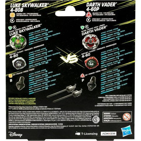 BEYBLADE X - Star Wars Luke 4-80B & Dark Vador 4-60P Dual Pack 