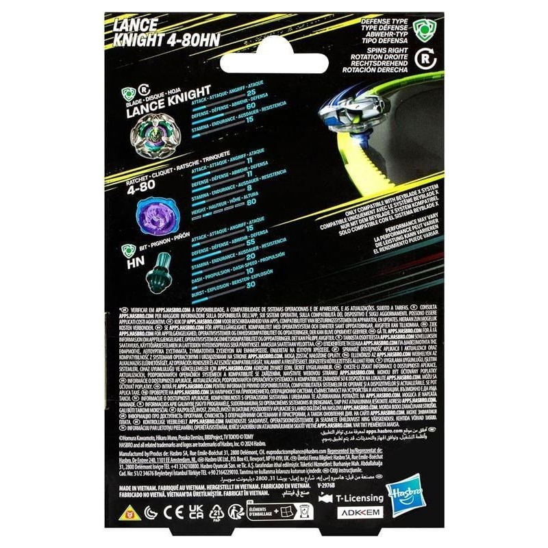BEYBLADE X - Lance Knight Defense 4-80HN Starter Pack 