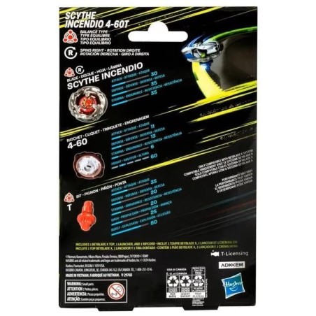 BEYBLADE X - Scythe Incendio 4-60T Starter Pack 