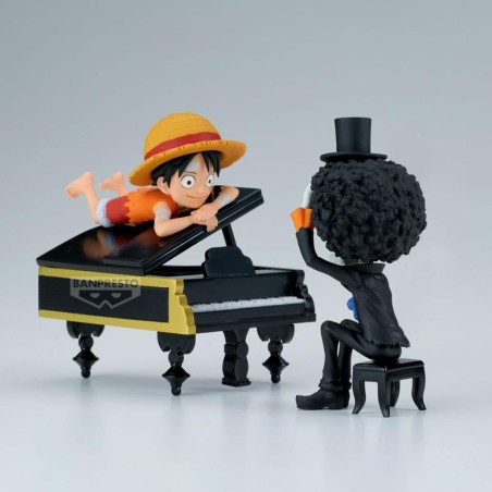 ONE PIECE - Luffy & Brook - Figurine WCF Log Stories 8cm 