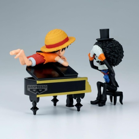 ONE PIECE - Luffy & Brook - Figurine WCF Log Stories 8cm 