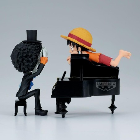 ONE PIECE - Luffy & Brook - Figurine WCF Log Stories 8cm 