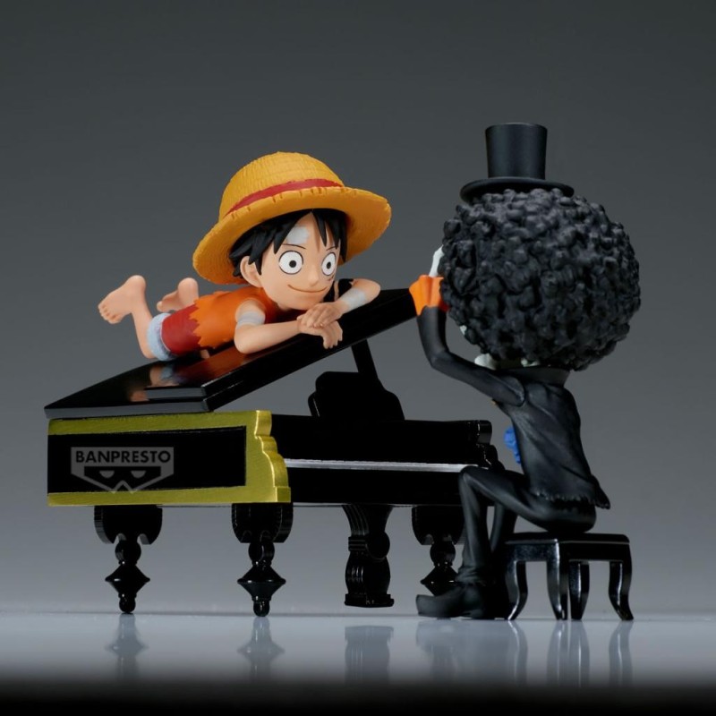 ONE PIECE - Luffy & Brook - Figurine WCF Log Stories 8cm 