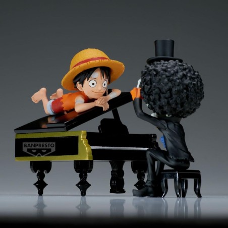 ONE PIECE - Luffy & Brook - Figurine WCF Log Stories 8cm 