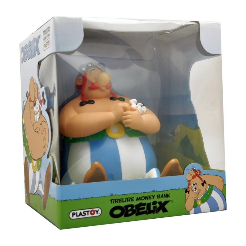 ASTERIX & OBELIX - Obélix assis avec Idéfix - Tirelire PVC 17cm 