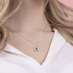 SNOOPY - Collier avec Pendentif Lune Serti de pierres 18mm  2
