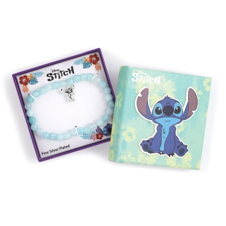 STITCH - Bracelet de Perles Bleues + Pendentif Stitch 