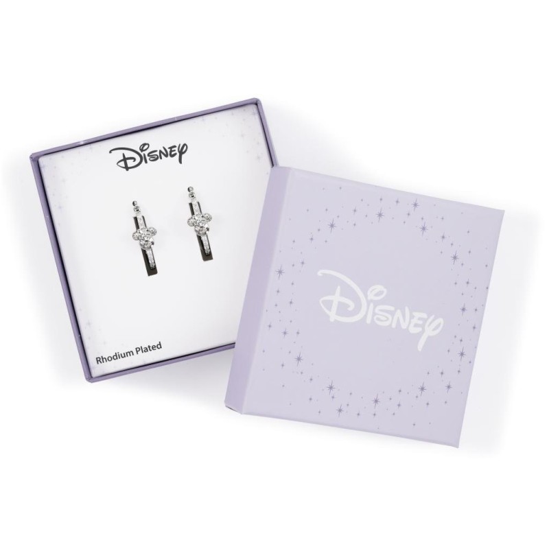 MINNIE - 1 Paire d'Anneaux d'Oreilles Serti en Laiton Plaqué Argent 