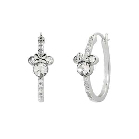MINNIE - 1 Paire d'Anneaux d'Oreilles Serti en Laiton Plaqué Argent 