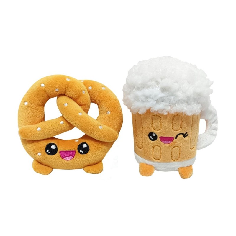 YUMMIES - Pretzel & Beer - 2 plush 15cm in plush bag 21x21cm 