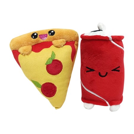 YUMMIES - Pizza & Cola - 2 plush 15cm in plush bag 21x21cm 