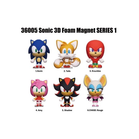 SONIC - Serie 1 - 3D Foam Magnets in blind bags (Display 12 Pcs) 