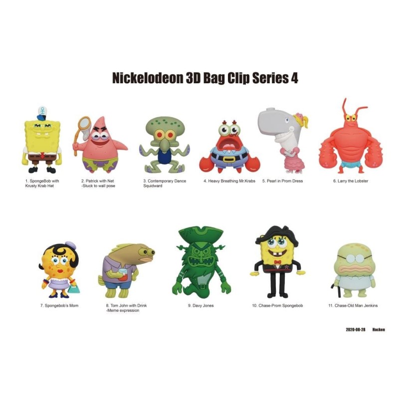 BOB L'EPONGE - Series 4 - 3D Foam Bag Clip (Display 24 Pcs) 