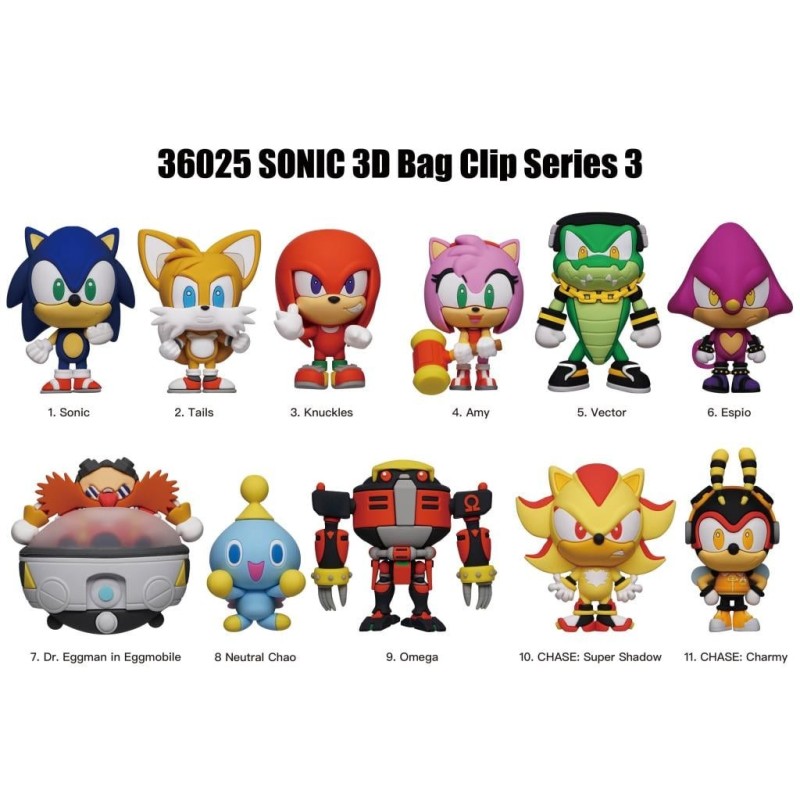 SONIC - Series 3 - 3D Foam Bag Clip (Display 24 Pcs) 