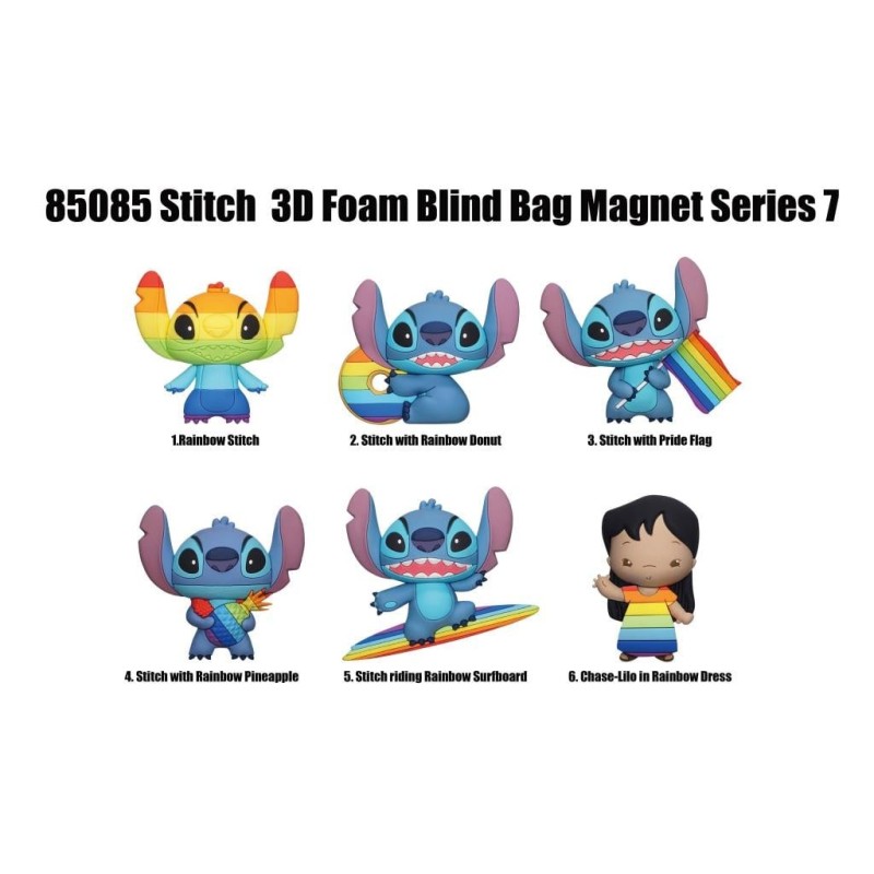 STITCH - Serie 7 - 3D Foam Magnets in blind bags (Display 12 Pcs) 