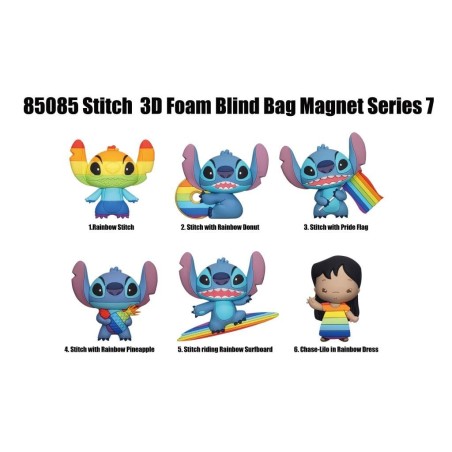 STITCH - Serie 7 - 3D Foam Magnets in blind bags (Display 12 Pcs) 